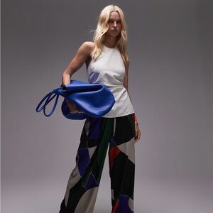 Topshop linen halter top in natural